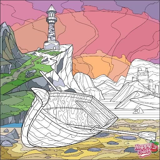 My daily colouring. Do you have a lighthouse in your life? Is your boat still on the shore?